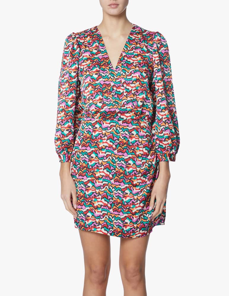 rinascente Stella Nova V neck long sleeved mini dress - violet