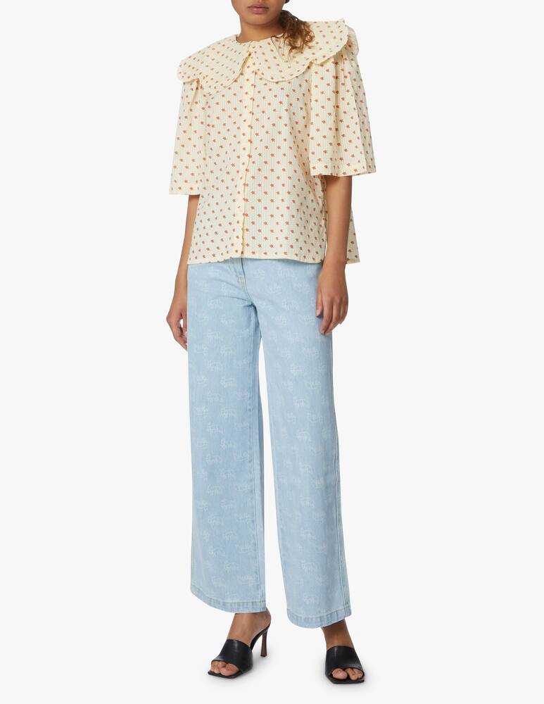 rinascente Stella Nova Blusa collo ampio fiori - beige