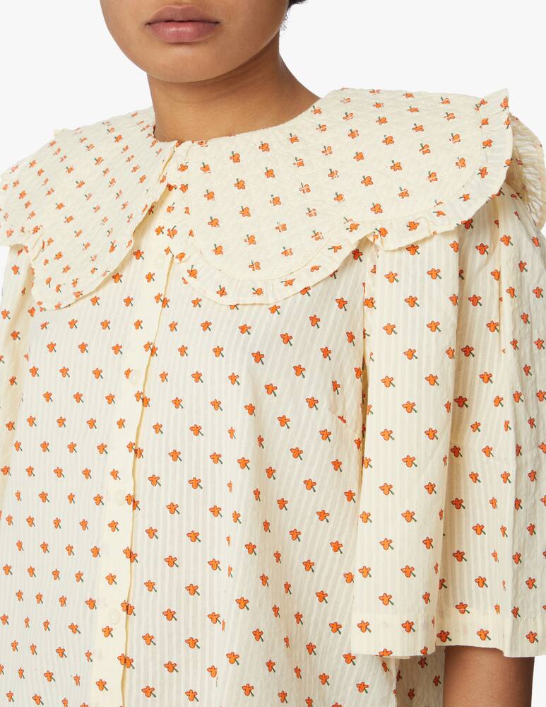 rinascente Stella Nova Blusa collo ampio fiori - beige