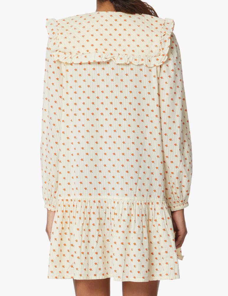 rinascente Stella Nova Flowery long sleeved mini dress - beige