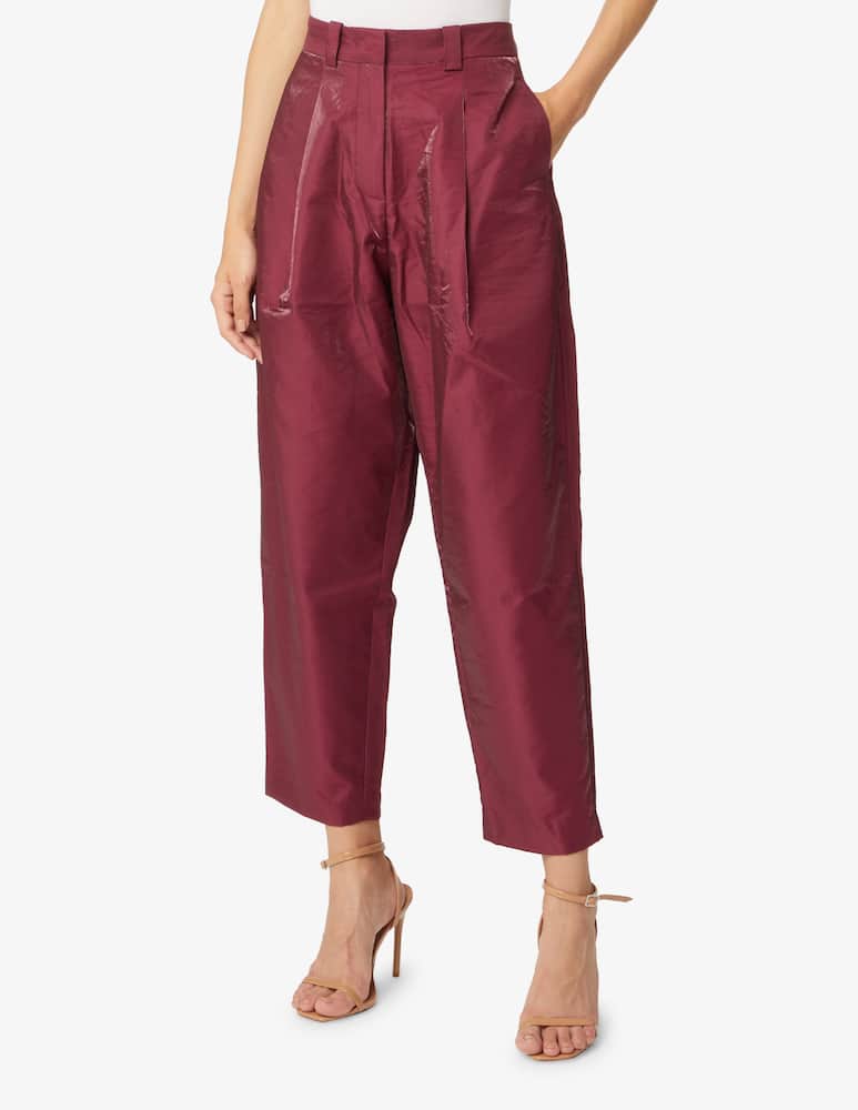 rinascente Stella Nova Balloon trousers in satin with pleats - Red