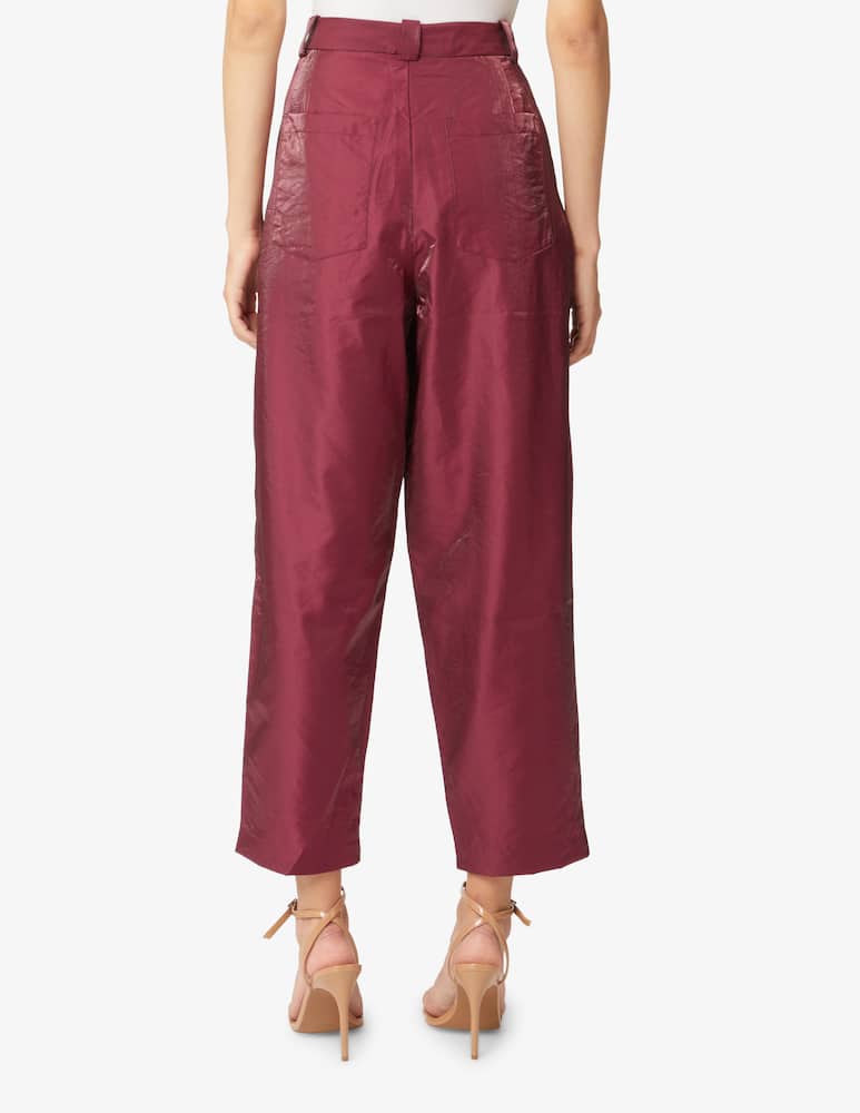 rinascente Stella Nova Balloon trousers in satin with pleats - Red