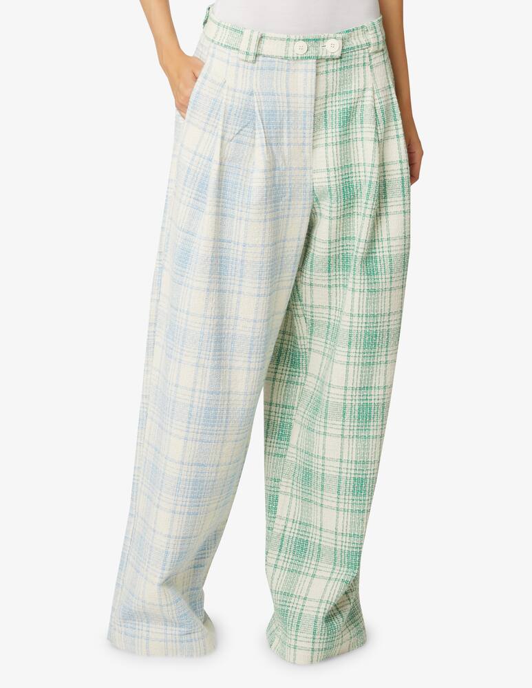 rinascente Stella Nova Palazzo trousers with pleats and check print - Light blue