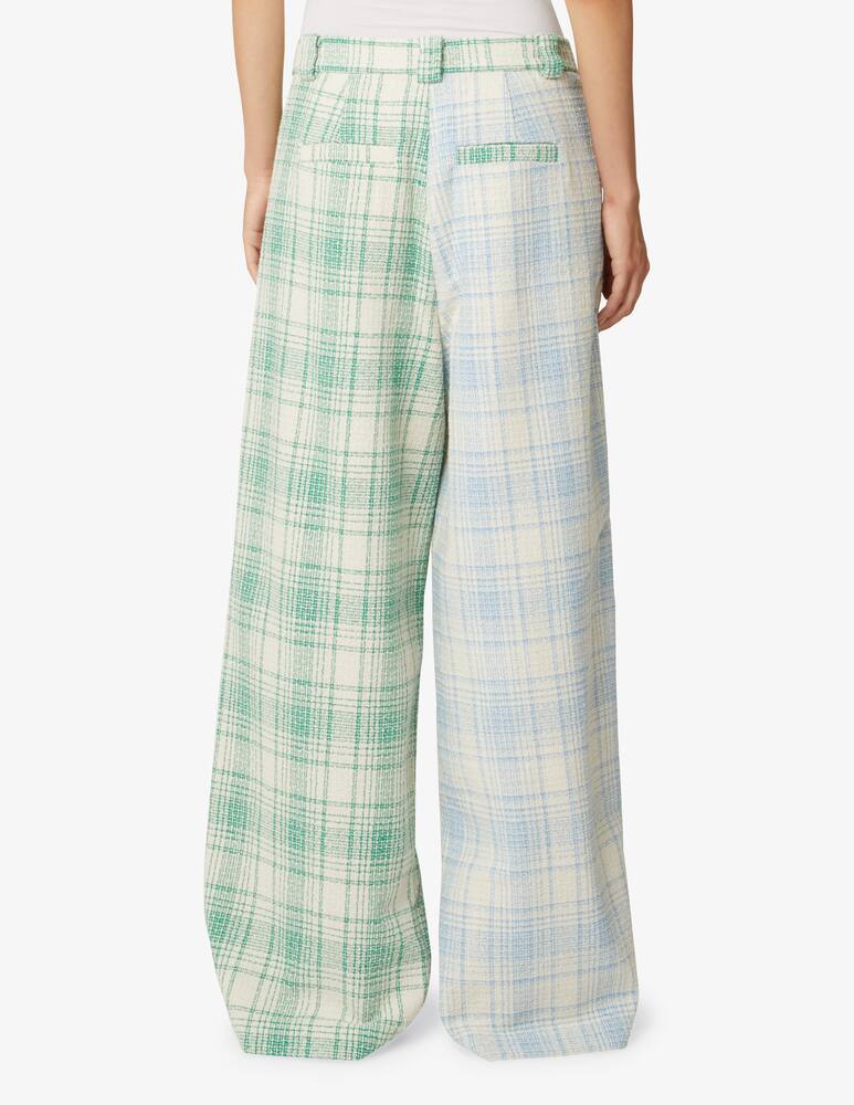 rinascente Stella Nova Palazzo trousers with pleats and check print - Light blue