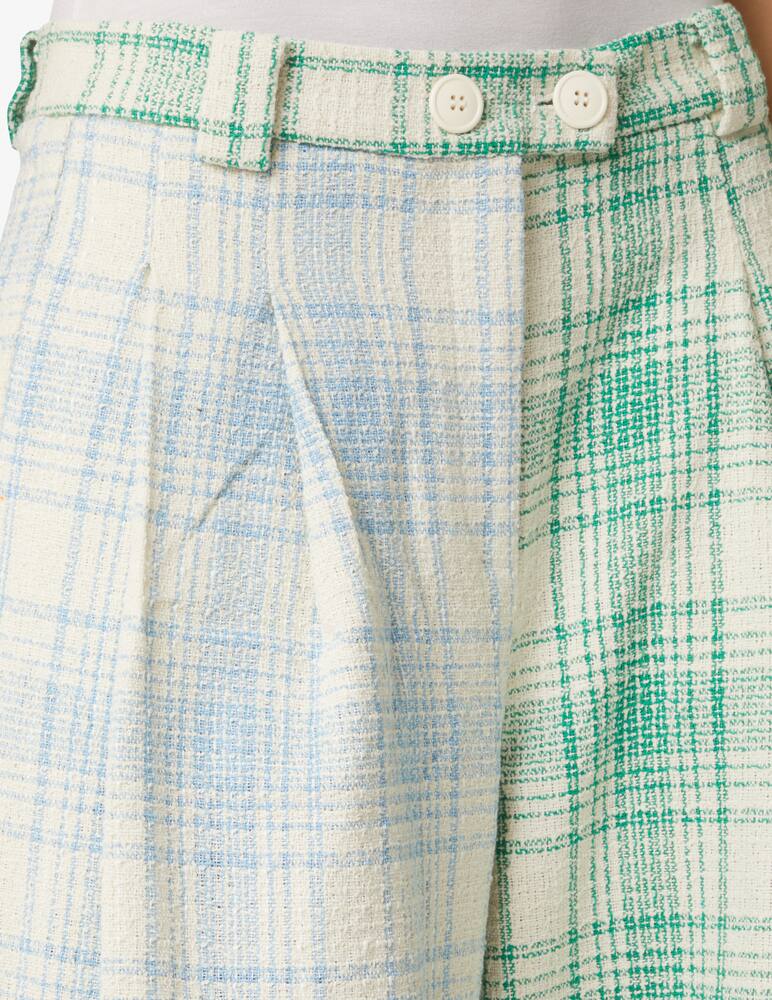 rinascente Stella Nova Palazzo trousers with pleats and check print - Light blue