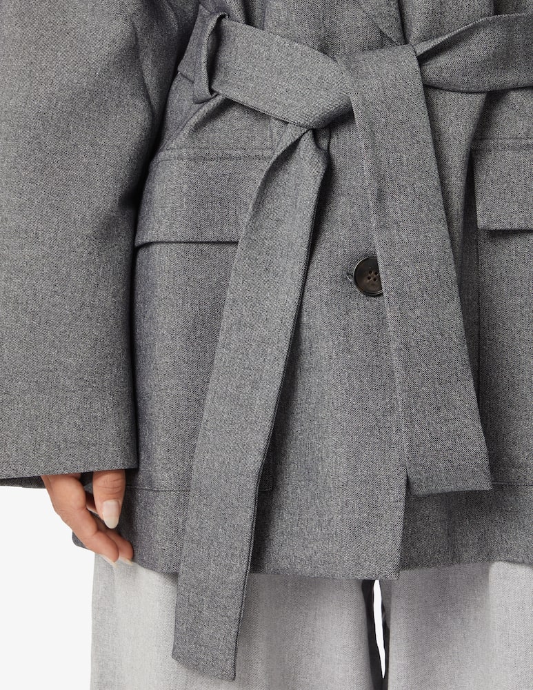 rinascente Stella Nova Nicola oversized blazer with belt - Grey