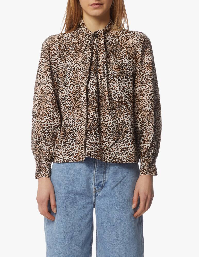 rinascente Baum und Pferdgarten Maya bow high neck leo print blouse