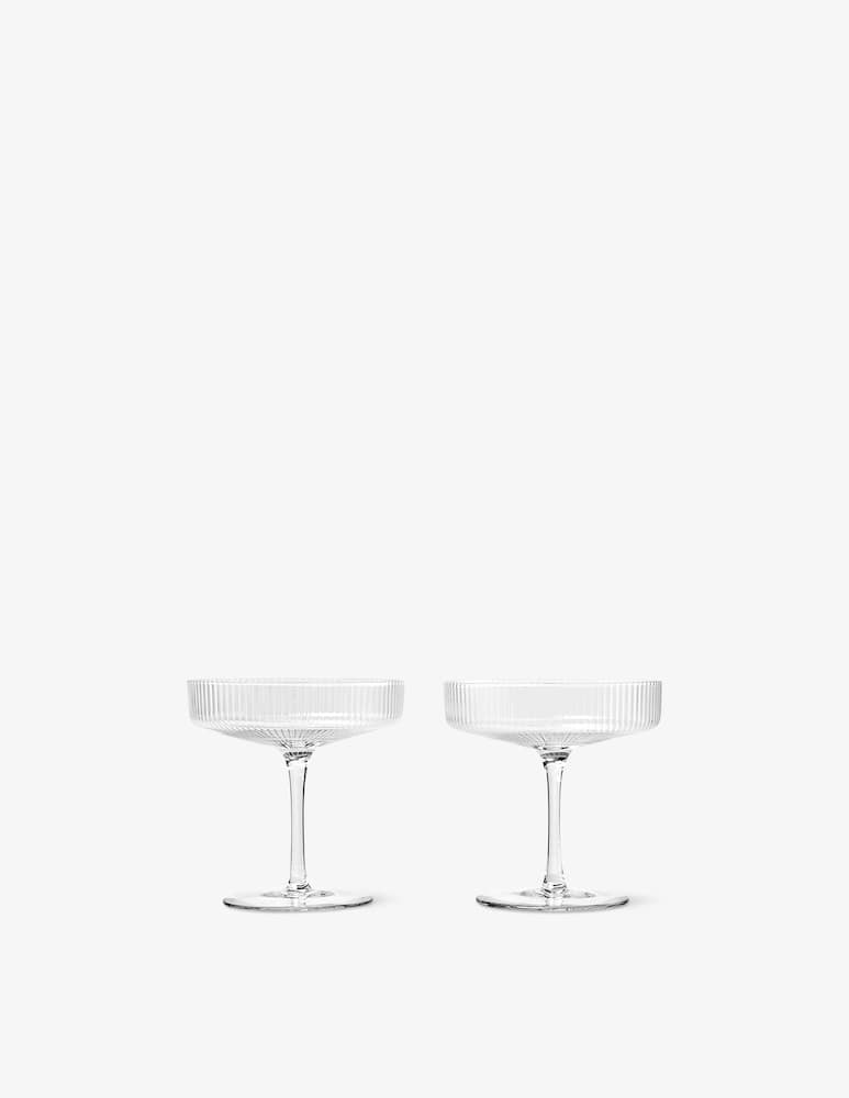 Ferm Living Ripple Champagne Saucers - Set of 2 - Clear - picture 1 Ferm Living Ripple Champagne Saucers - Set of 2 - Clear - picture 1