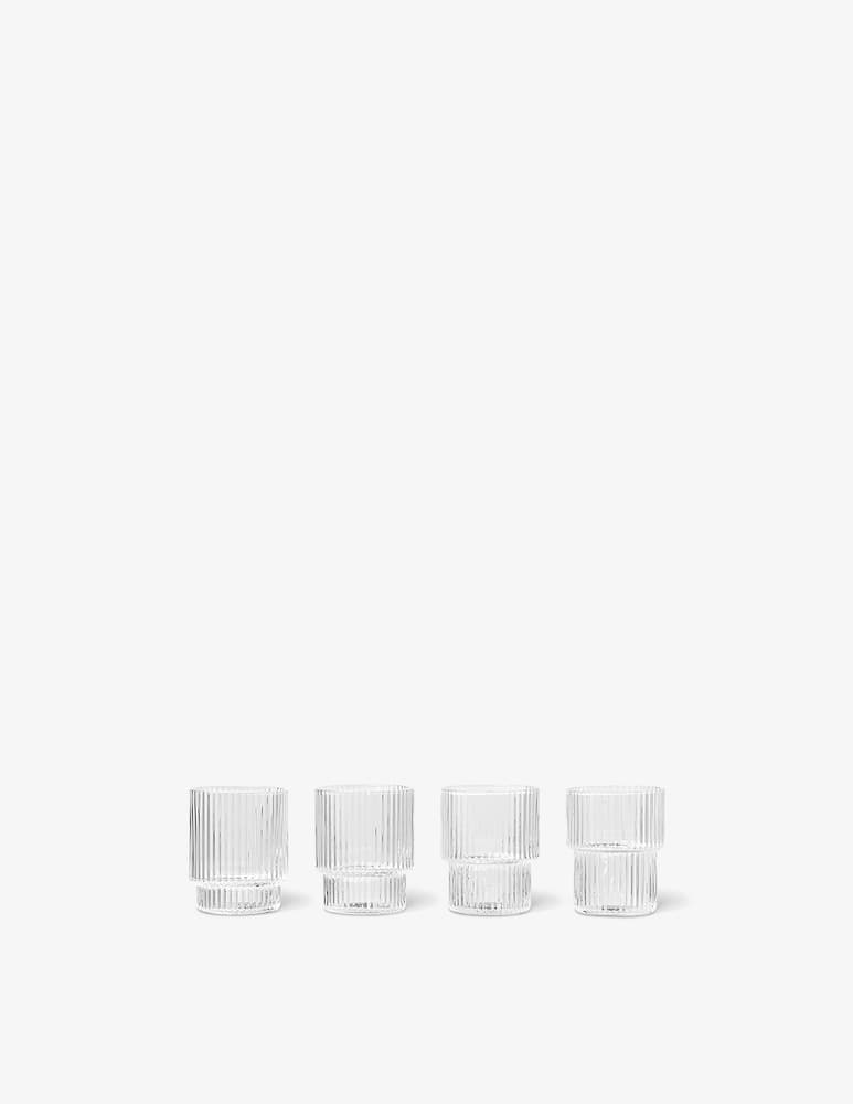 Ferm Living Ripple Small Glasses Set Of 4 - Clear - picture 1 Ferm Living Ripple Small Glasses Set Of 4 - Clear - picture 1