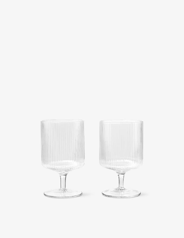 Ferm Living Ripple Wine Glasses Set Of 2 - Clear - picture 1 Ferm Living Ripple Wine Glasses Set Of 2 - Clear - picture 1