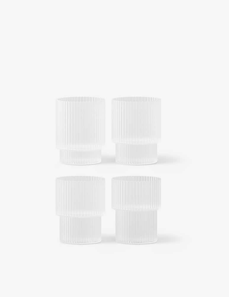 Ferm Living Ripple Bicchieri Set da 4 Satinati - immagine 1 Ferm Living Ripple Bicchieri Set da 4 Satinati - immagine 1