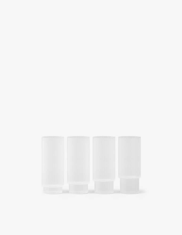 Ferm Living Ripple Bicchieri Long Drink Set da 4 Satinati - immagine 1 Ferm Living Ripple Bicchieri Long Drink Set da 4 Satinati - immagine 1