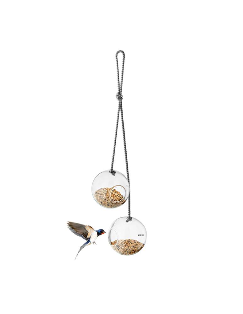 rinascente Eva Solo Glass bird feeders Set 2 Pcs - Transparent