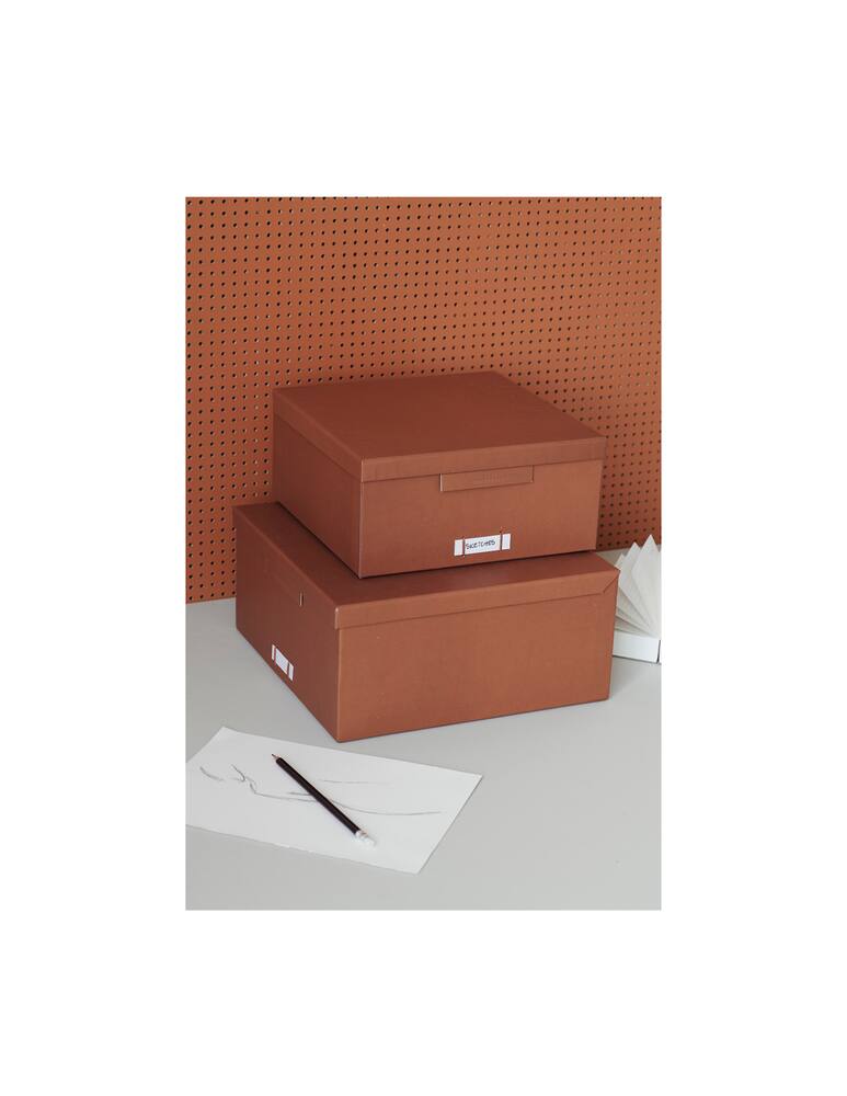 rinascente Monograph Set di 2 scatole portadocumenti - marrone