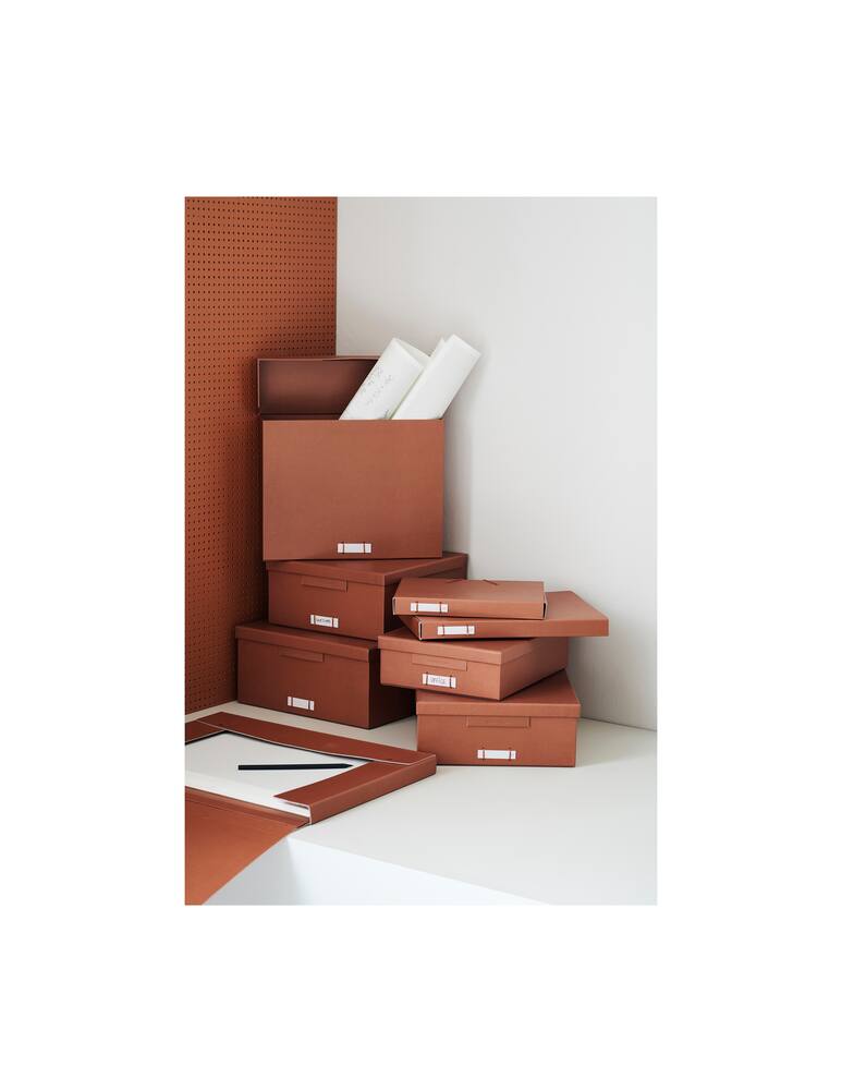 rinascente Monograph Set di 2 scatole portadocumenti - marrone