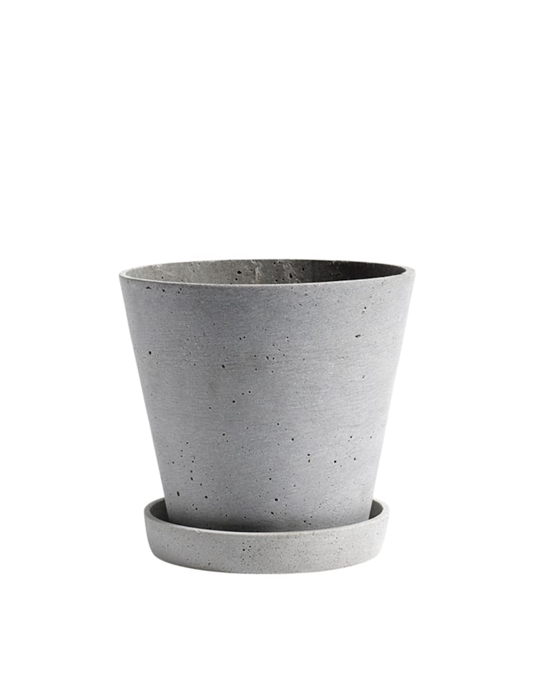 rinascente Hay Flowerpot with saucer L - Grey