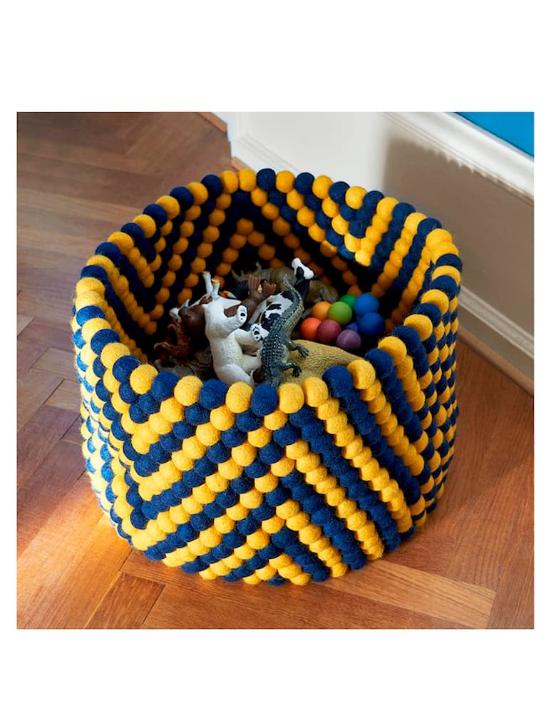 rinascente Hay Bead Basket - yellow