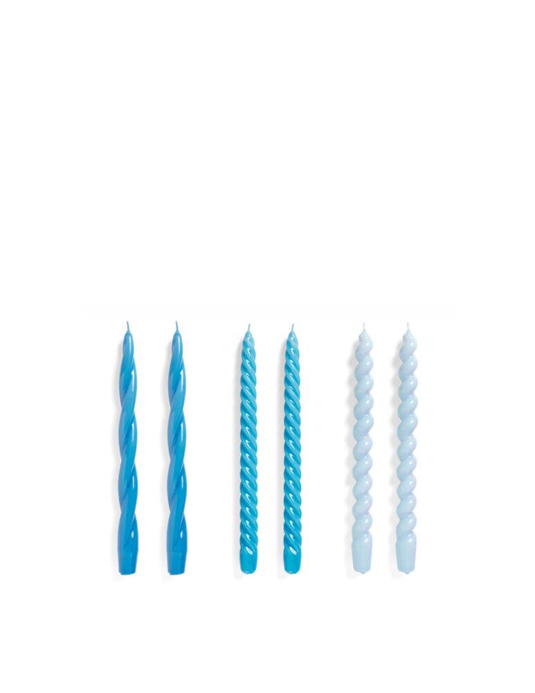 rinascente Hay Candle Long Mix Set of 6 - Blue