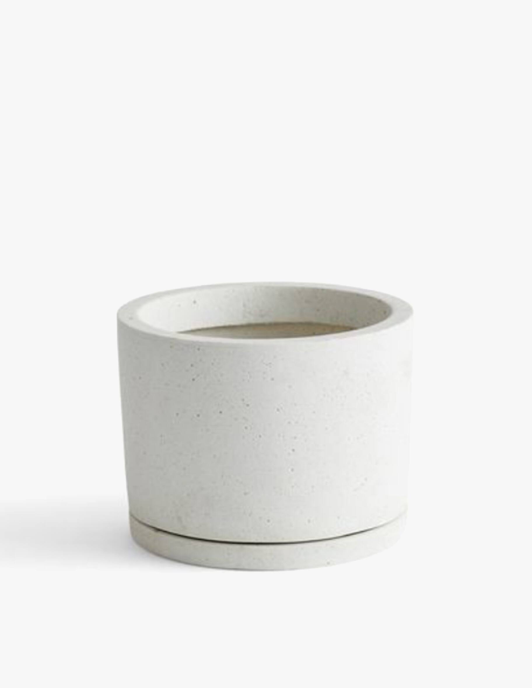 Shop Hay Plant Pot with Saucer L White on Rinascente