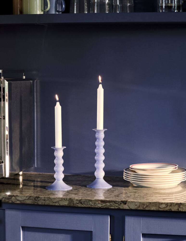 rinascente Hay Wavy Candleholder L Light Blue