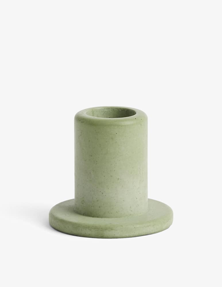 rinascente Hay Tube Portacandele In Cemento Verde Polvere