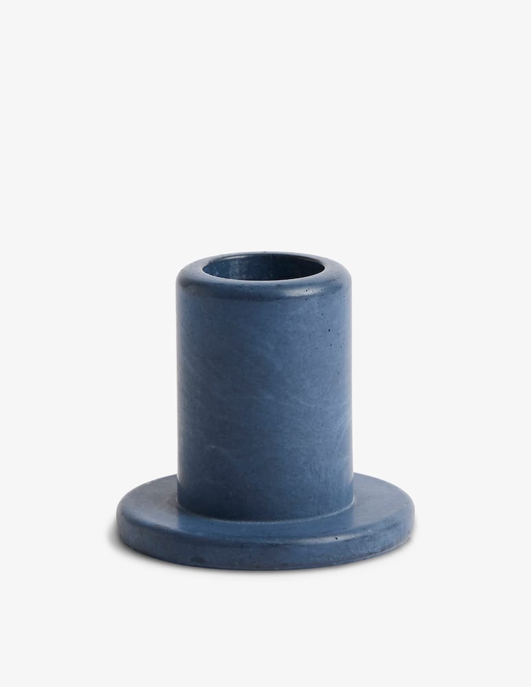 rinascente Hay Tube Candleholder Concrete Midnight Blue