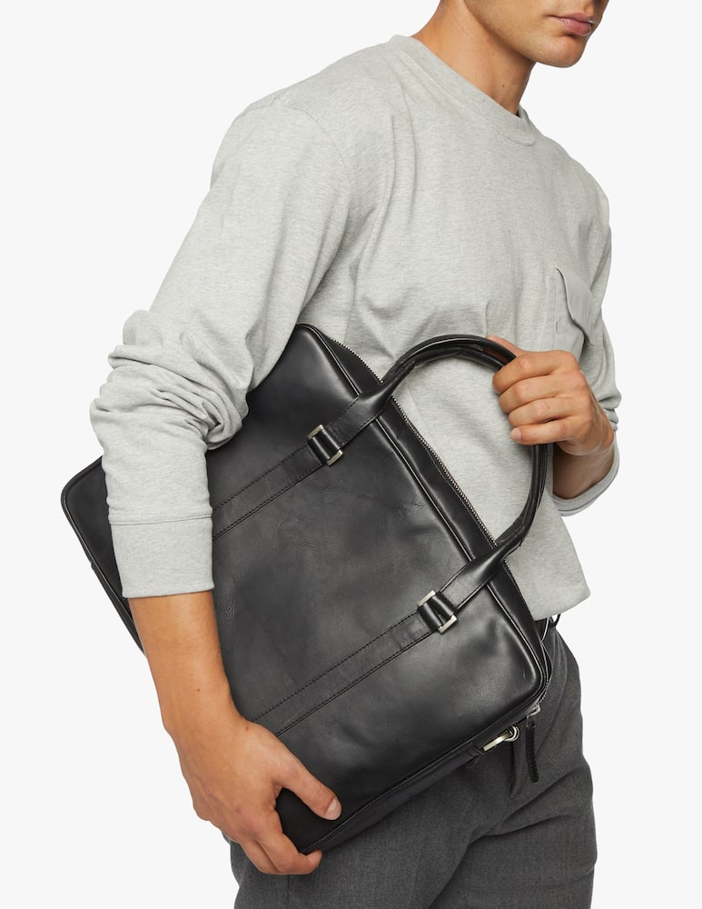 rinascente Royal Republiq Borsa in pelle Pioneer - nero