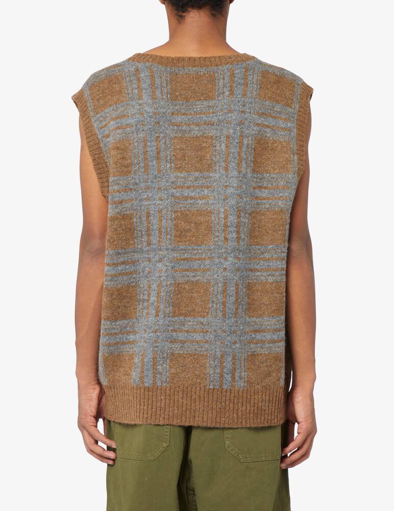 rinascente Revolution Gilet girocollo misto lana a quadri