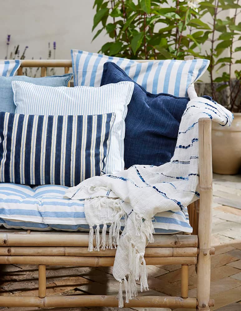 rinascente Bungalow Cushion Cover Lucca Ocean Blue - Blue