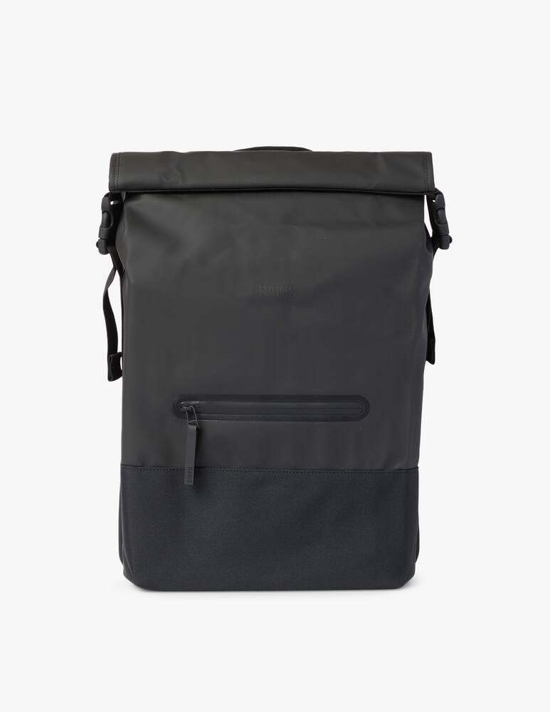 rinascente Rains Buckle Rolltop Rucksack Travel Backpack - Black