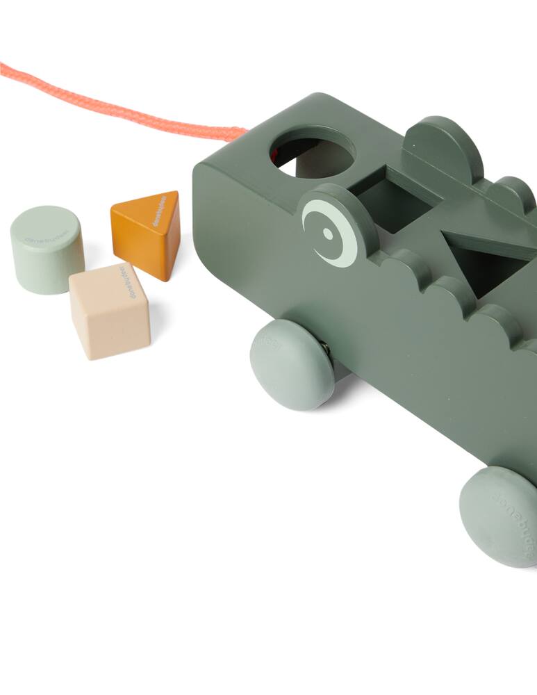 rinascente Done By Deer Giocattolo puzzle da tirare croco verde incora - multicolor