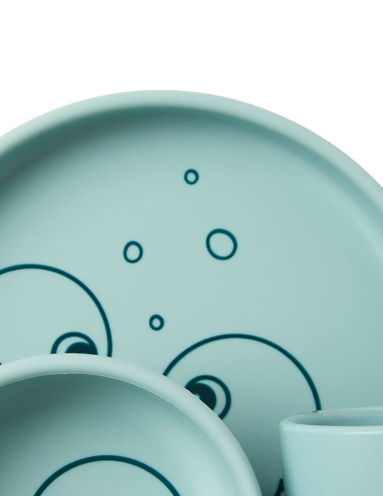 rinascente Done By Deer Silicone dinenr set - light blue