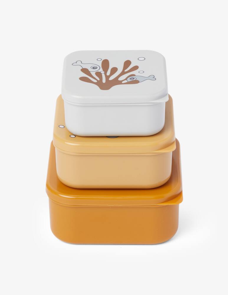 rinascente Done By Deer set 3 contenitori portamerenda sea friends - beige