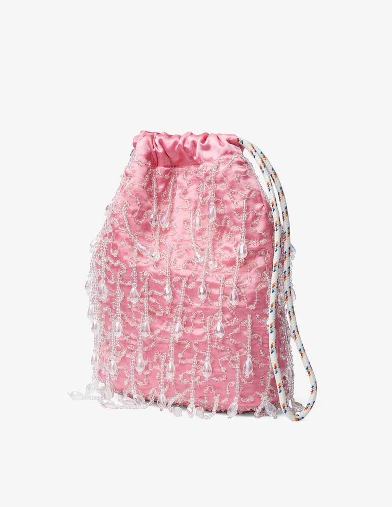 rinascente HVISK Satin beaded pochette - Pink