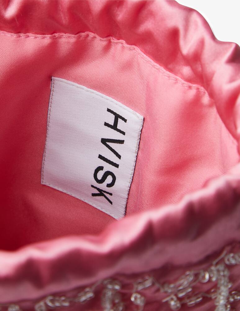 rinascente HVISK Satin beaded pochette - Pink