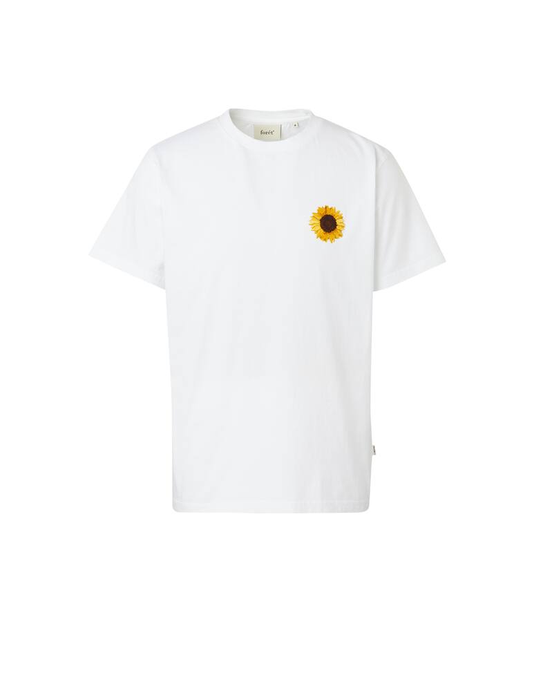 rinascente Foret Maglietta girocollo con girasole - bianco