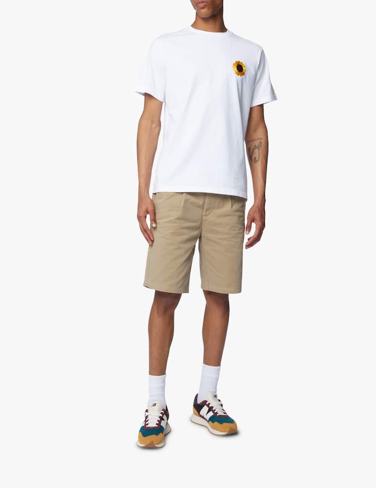 rinascente Foret Maglietta girocollo con girasole - bianco