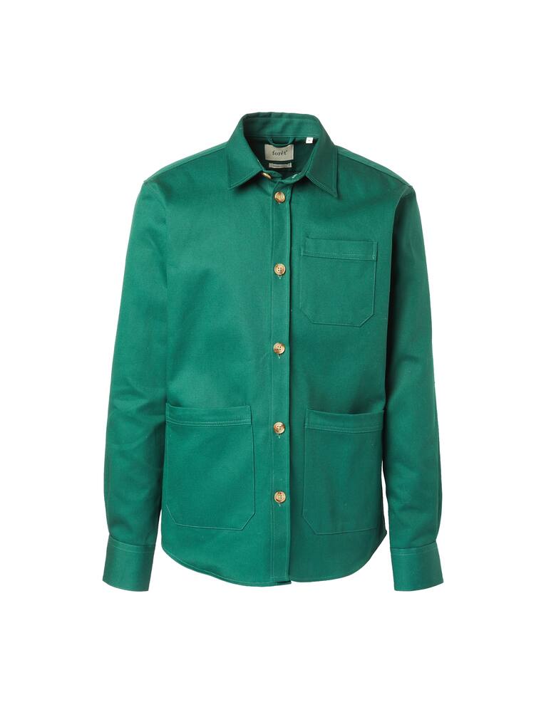 rinascente Foret Camicia overshirt manica lunga in cotone - verde