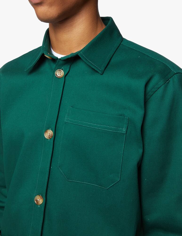 rinascente Foret Camicia overshirt manica lunga in cotone - verde