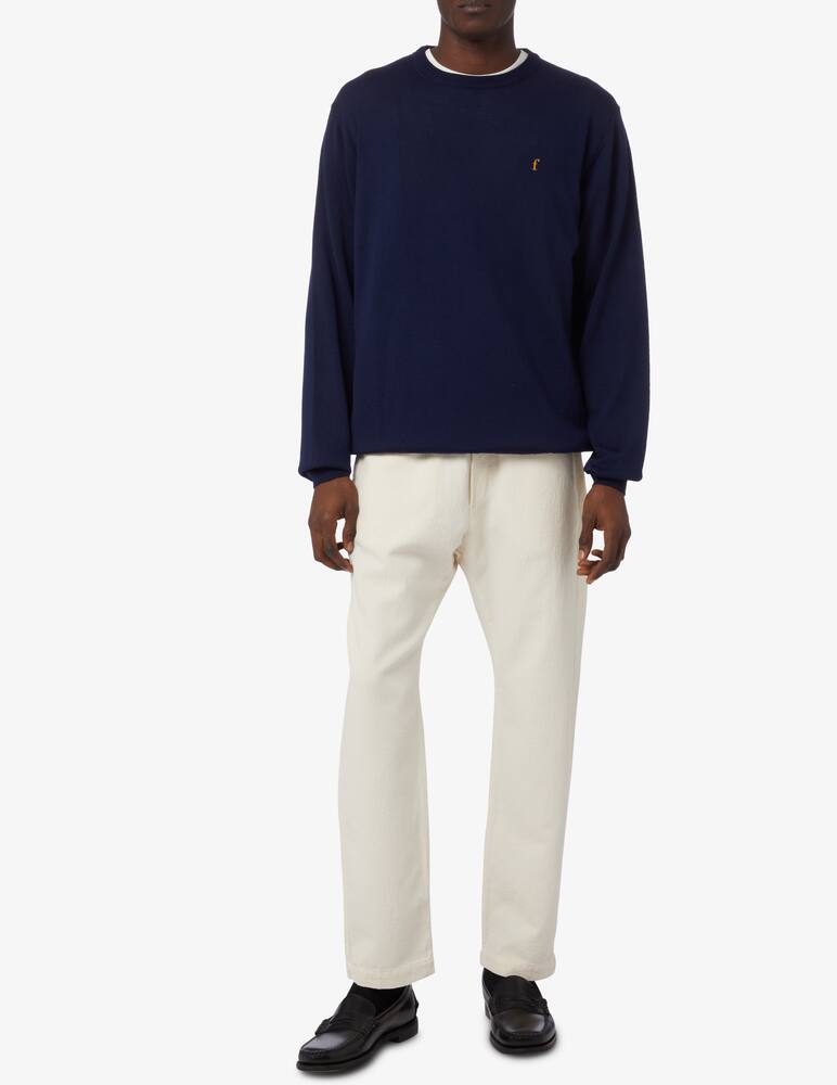 rinascente Foret Cable wool rroundneck sweater - Blue