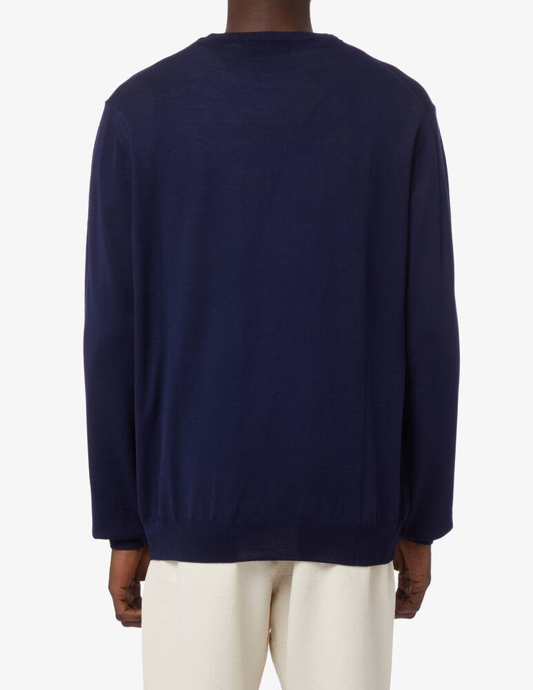 rinascente Foret Cable wool rroundneck sweater - Blue
