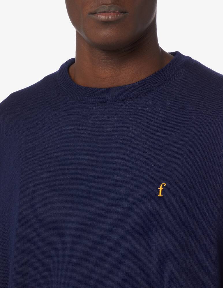 rinascente Foret Cable wool rroundneck sweater - Blue