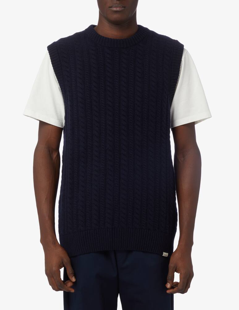 rinascente Foret Knit cable vest - Blue