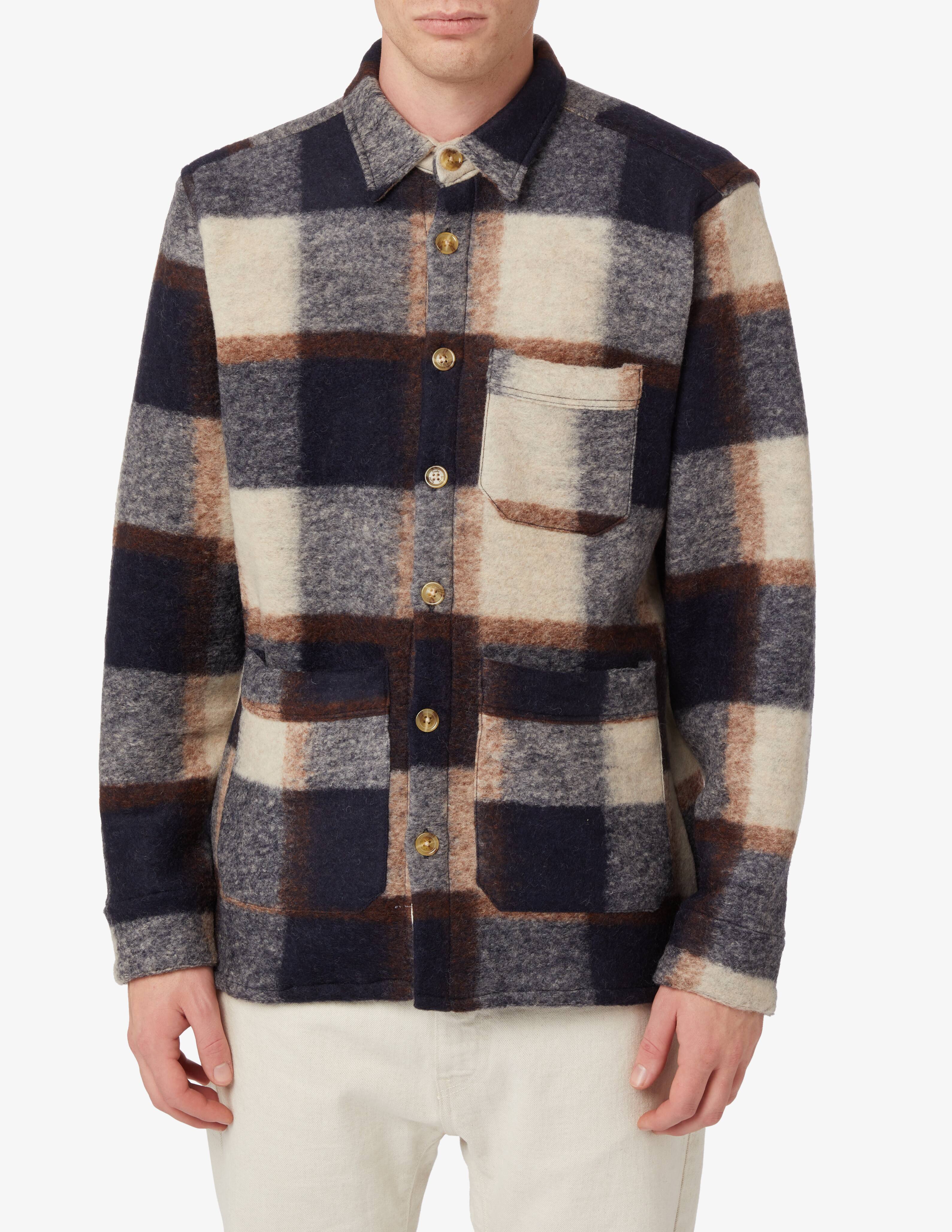 Shop Foret Checked overshirt jacket Multi on Rinascente