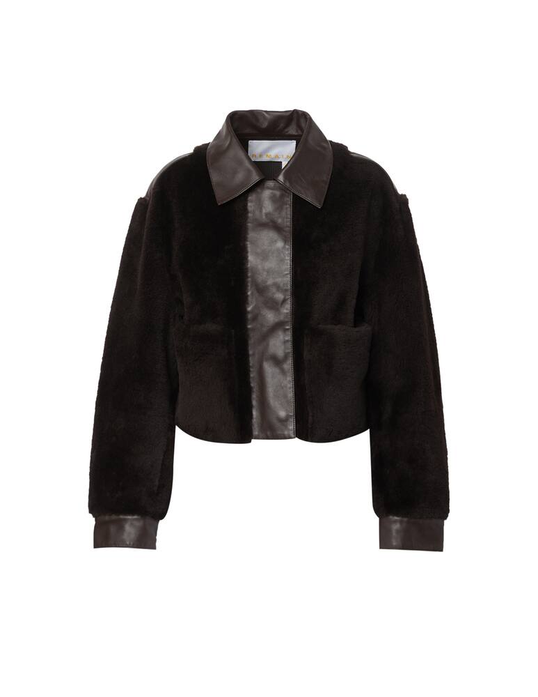 rinascente Remain Leather shearling jacket Amara