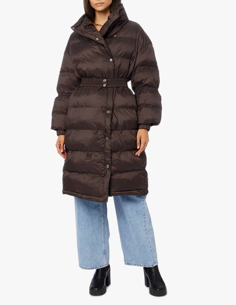 rinascente Remain Long down jacket with belt Ember