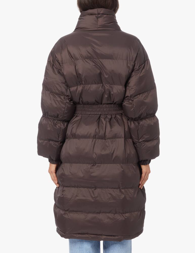 rinascente Remain Long down jacket with belt Ember