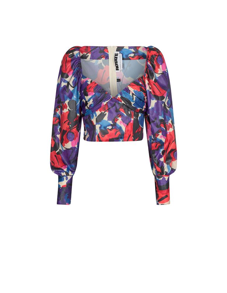 rinascente Rotate Blusa crop floreale con scollo quadrato Joni