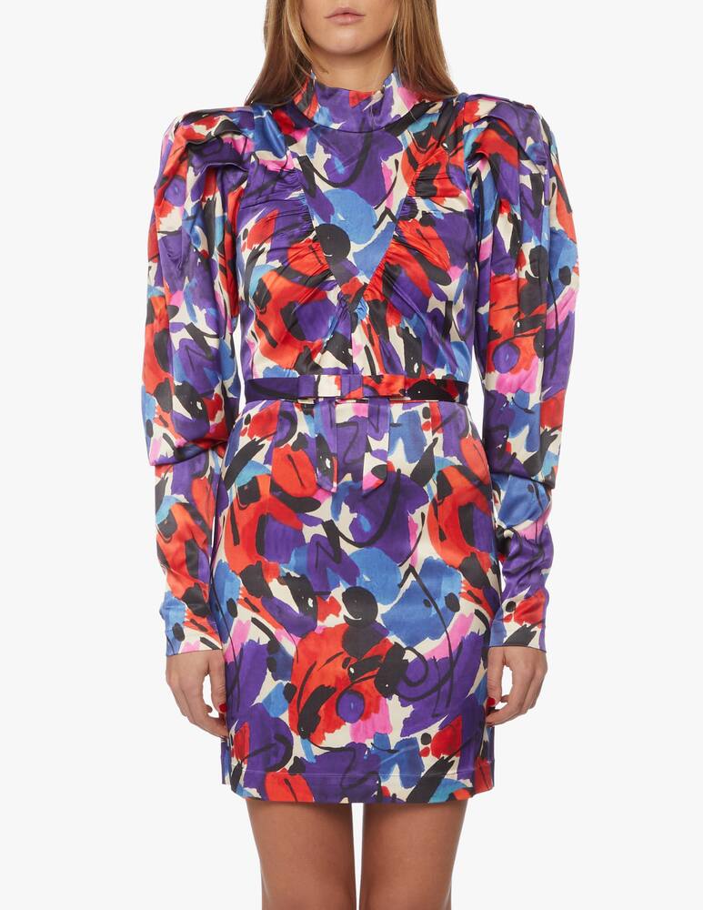 rinascente Rotate Ida floral puff sleeves mini dress