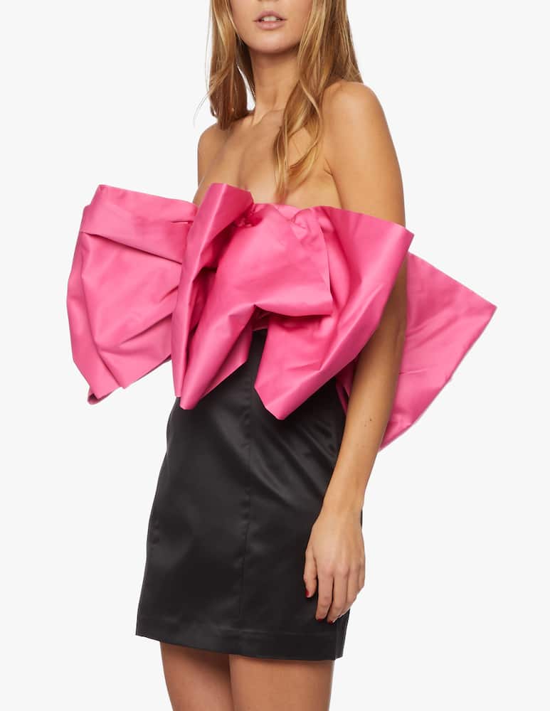 rinascente Rotate Natalie bicolor bow mini dress